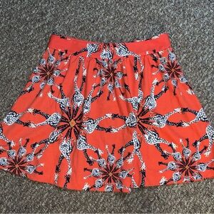 Crown & Ivy orange giraffe printed Skirt size 10